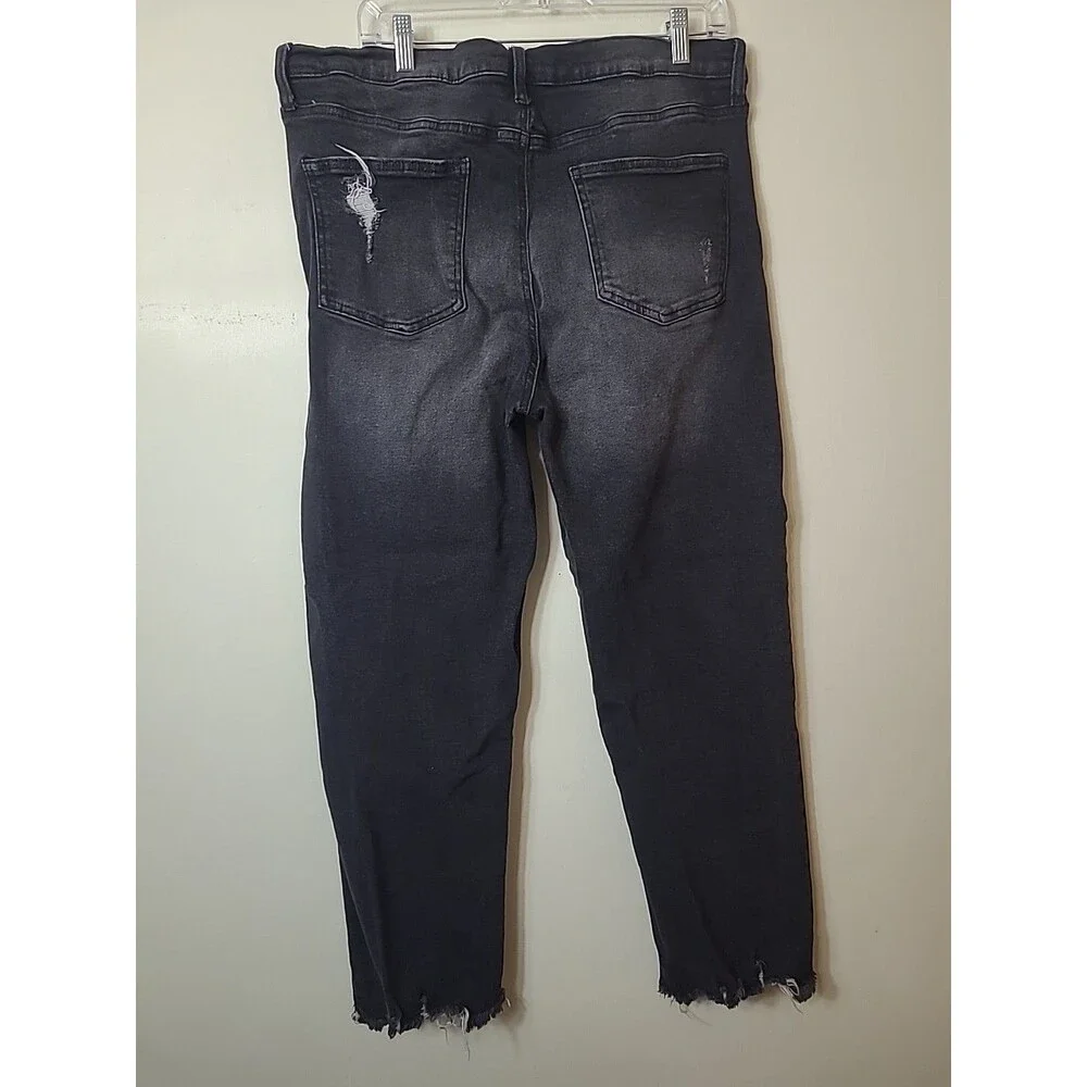 Celebrity Pink Women's Distressed Black Jeans 19/34 Raw Hem - Picture 2 of 12